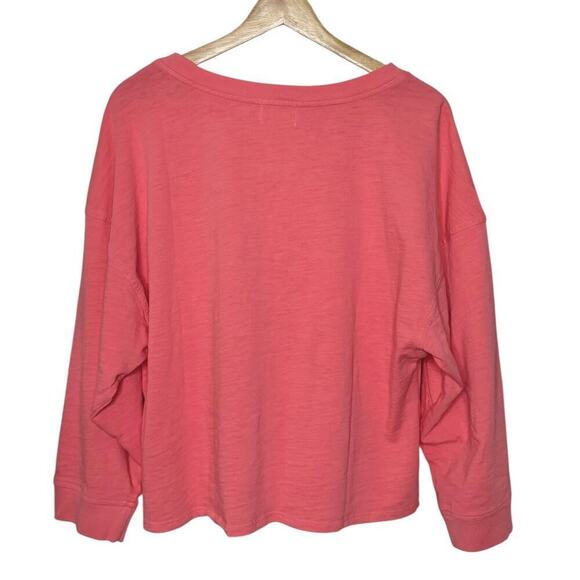 NWOT Nation Ltd Alix Oversized Henley Top in Babydoll Coral Size L - Picture 6 of 10